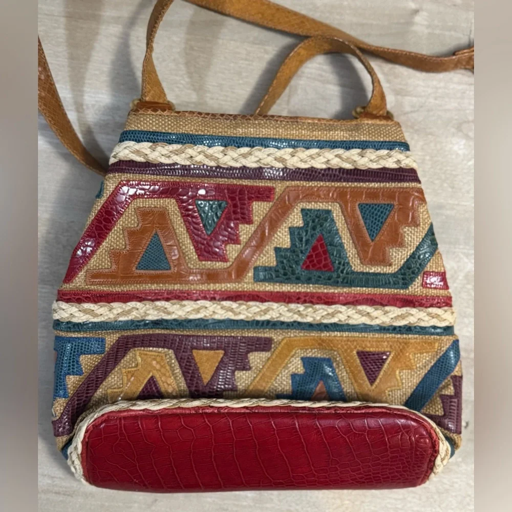 Sharif vintage leather southwest boho bucket Bag purse